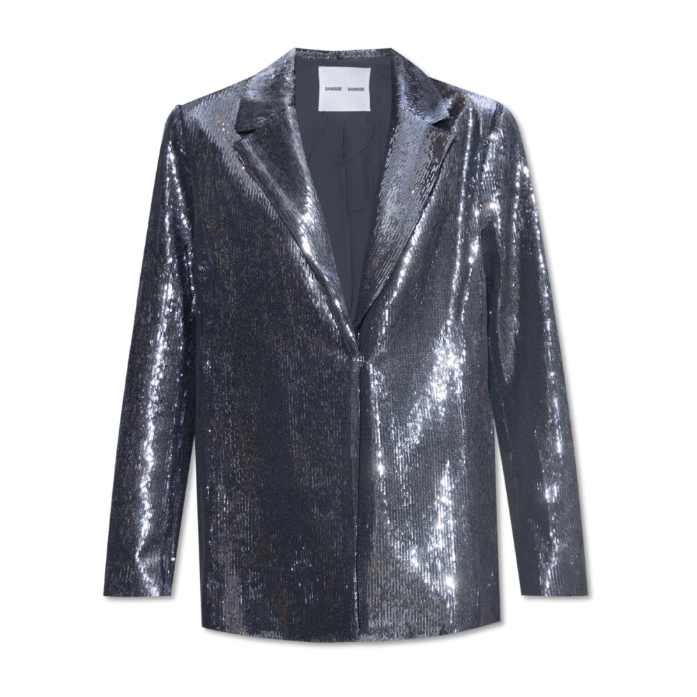 Samsøe Raven Pailletten Blazer Gray Dames