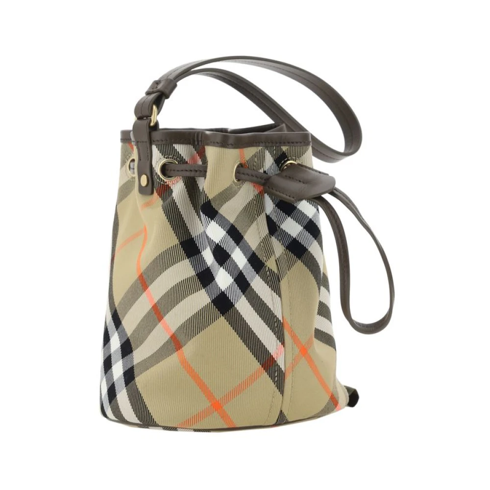 Burberry Katoenen emmertas met trekkoordsluiting Beige Dames