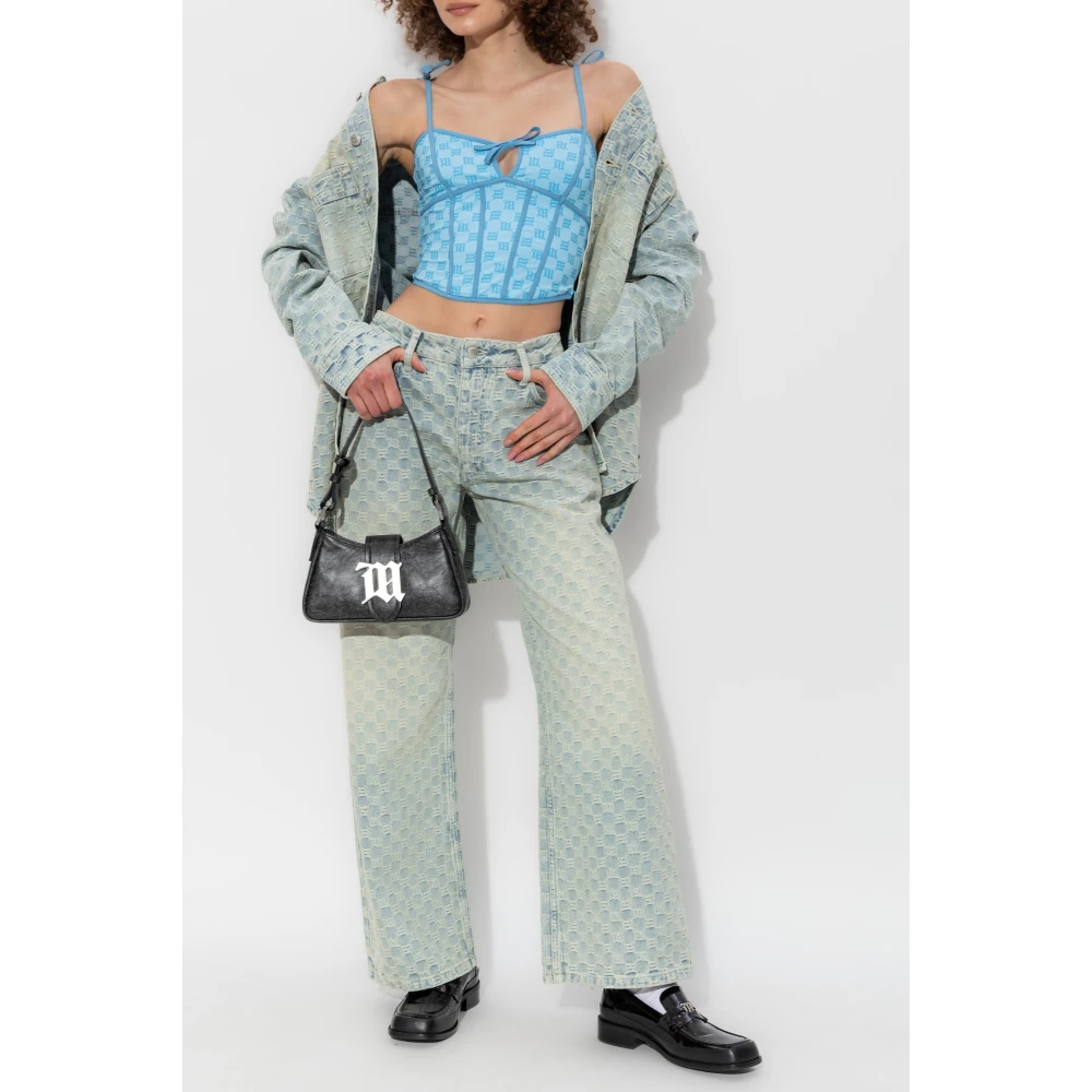 Misbhv Corset top met monogram Blue Dames