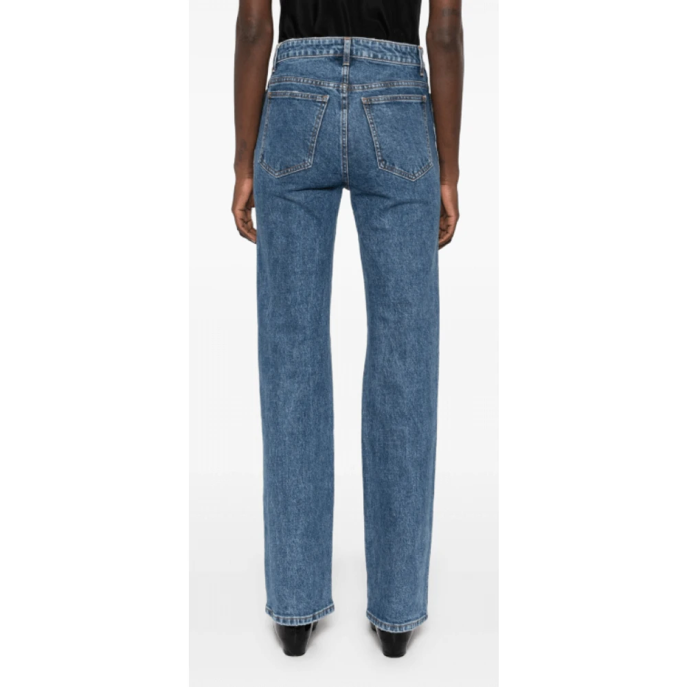 Khaite Indigo Blauwe Denim Jeans met Voorknoop Blue Dames