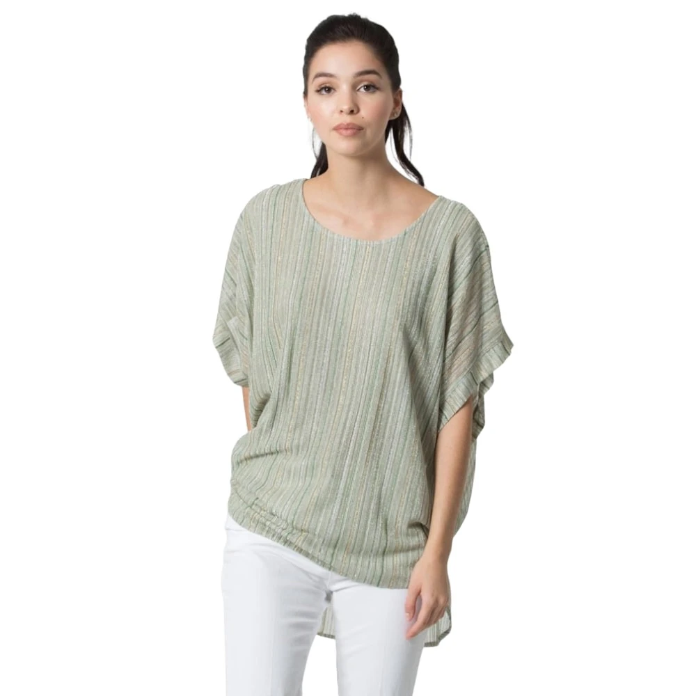 Kocca Korte Mouw Blouse Green Dames