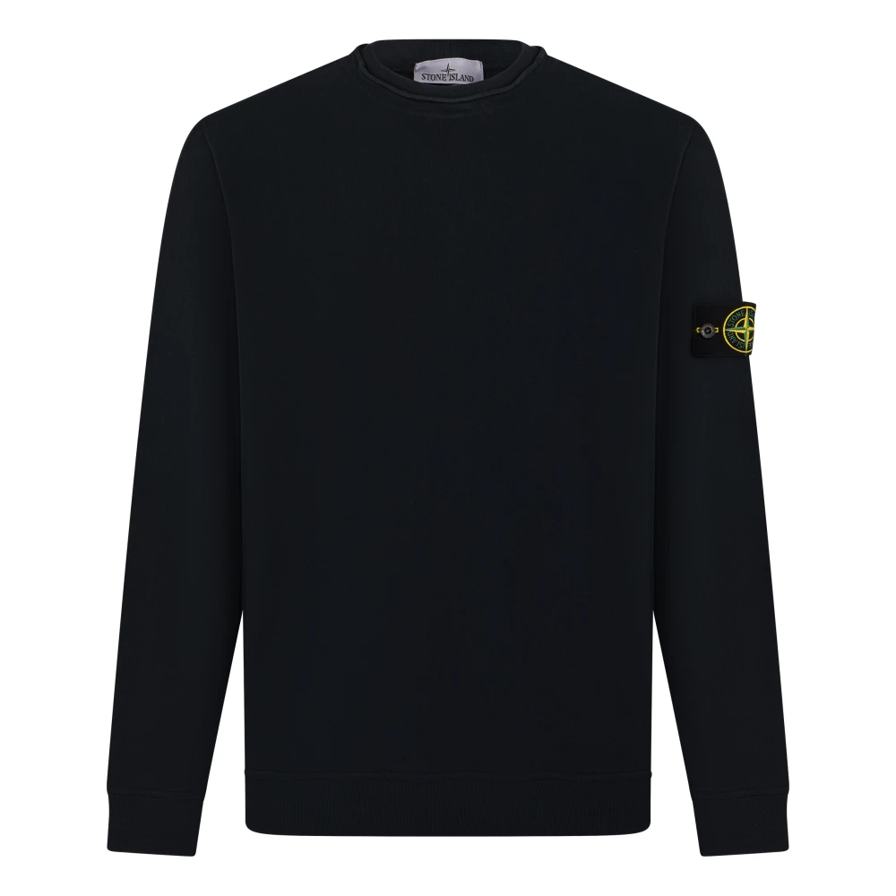 Stone Island Black Sweatshirts, Male, Xl, Crew Neck Sweatshirt