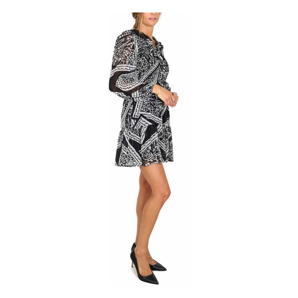 Liu Jo Korte chiffon jurk met smock detail Multicolor Dames