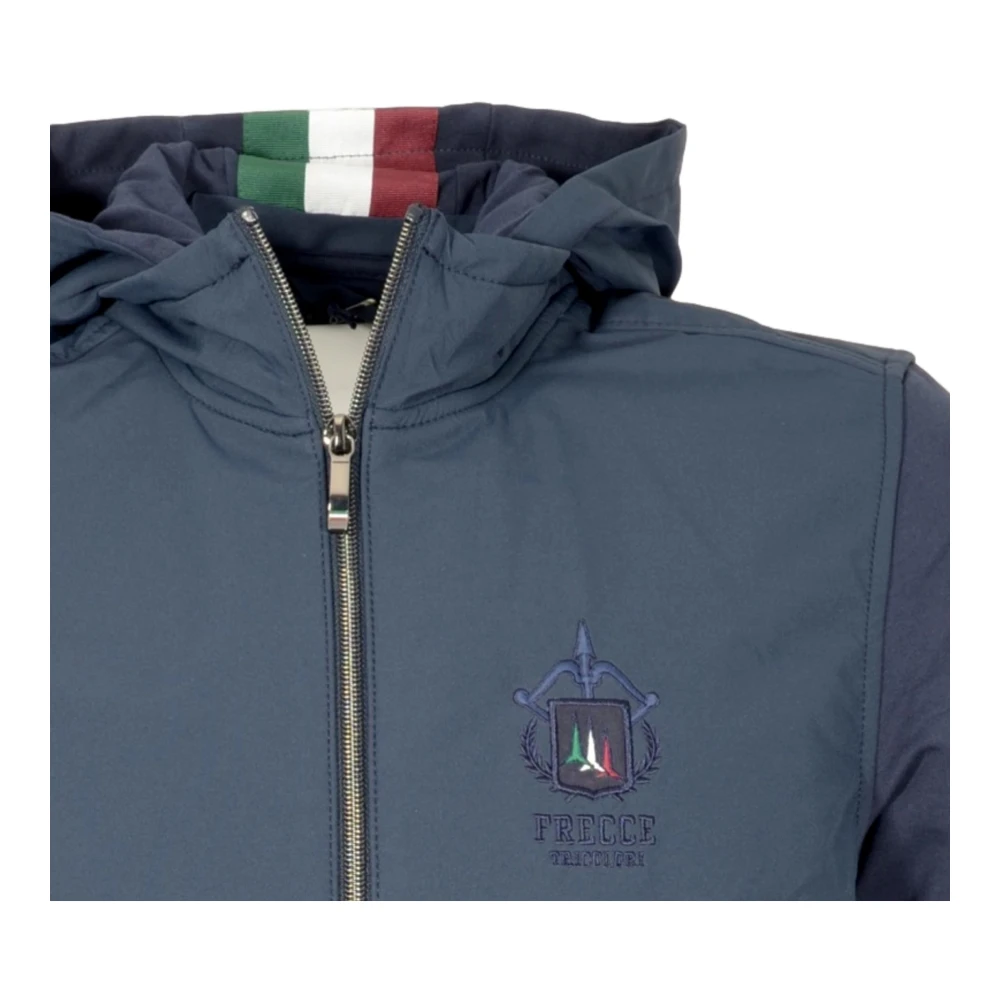 aeronautica militare Hybride Hoodie met Afneembare Capuchon in Blauw Blue Heren