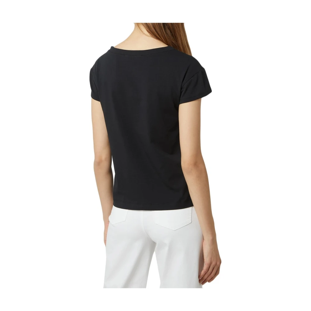 Moschino Logo Korte Mouw Katoenen T-shirt Black Dames