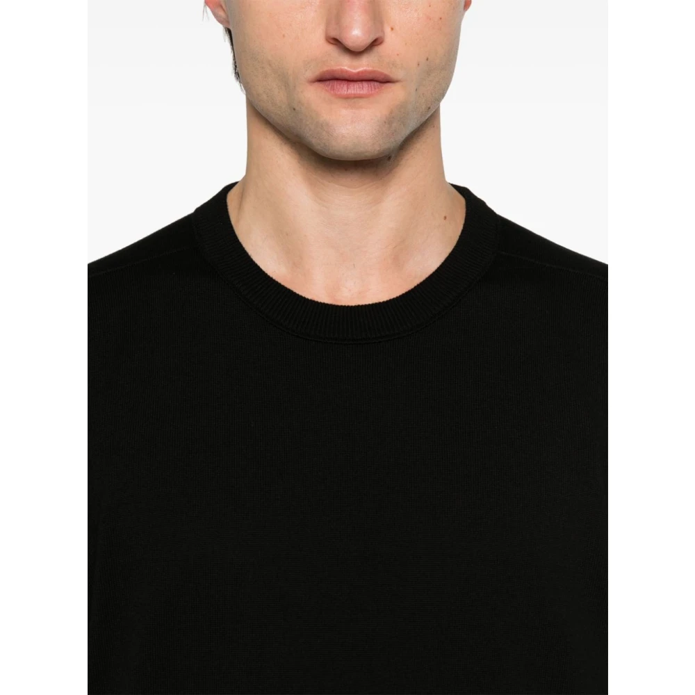 Stone Island Zwarte Katoenen Gebreide Trui Black Heren