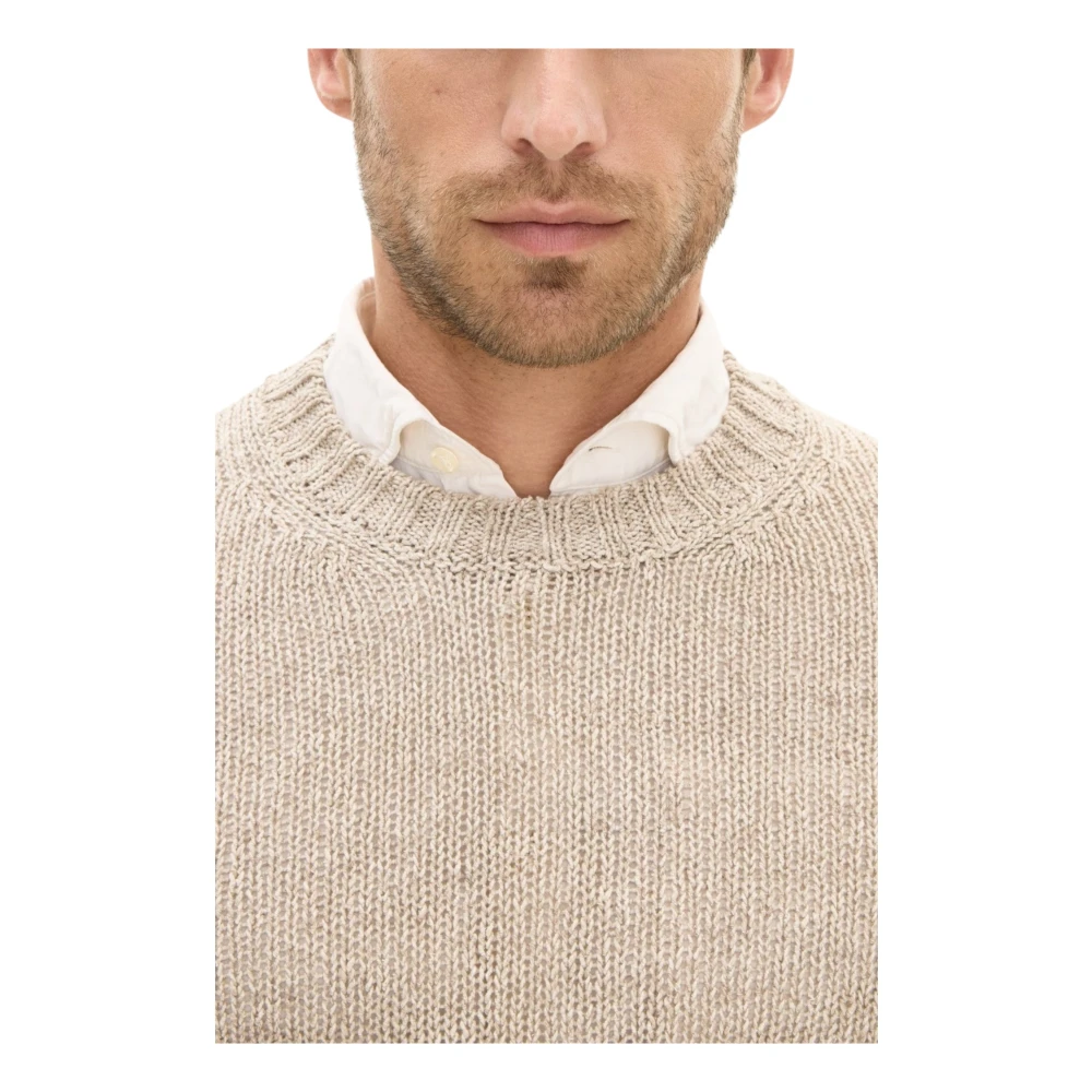 Oscar Jacobson Stijlvol Beige Ronde hals Sweater Beige Heren