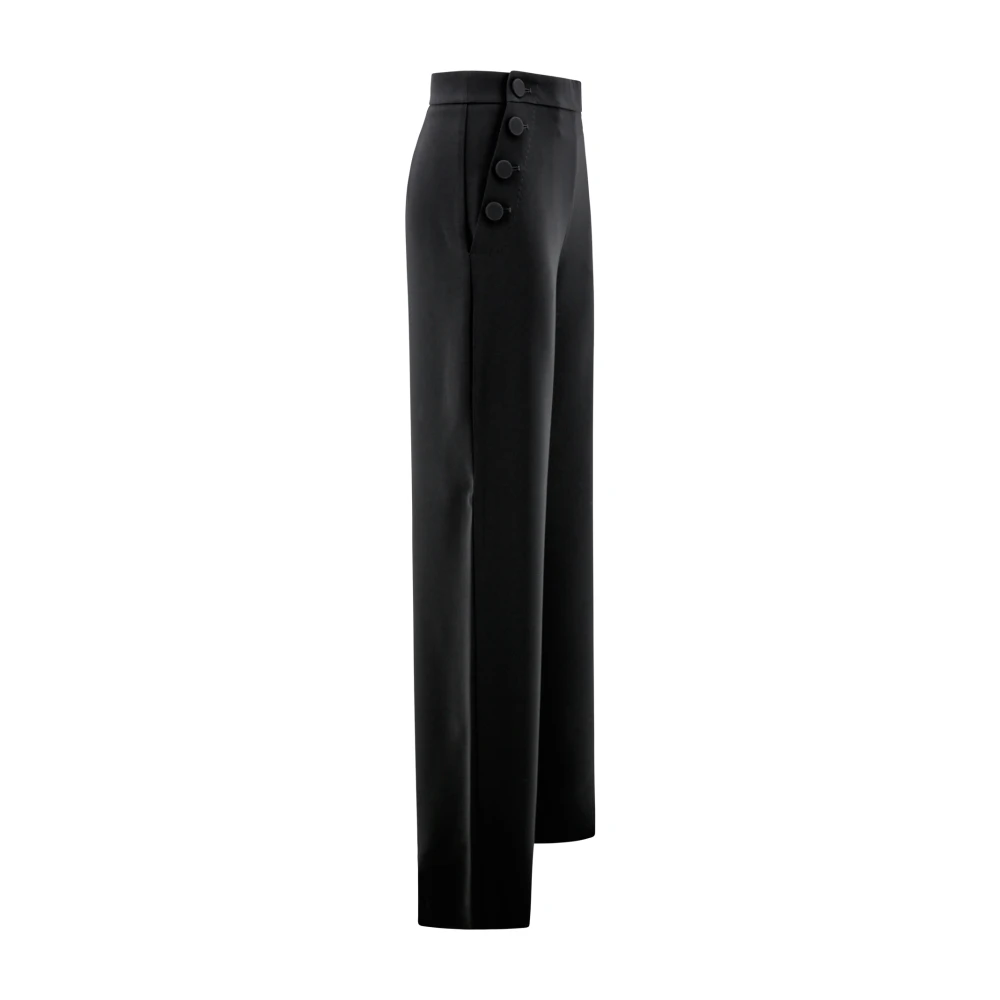 Max Mara Studio Cady Wijde Broek Black Dames