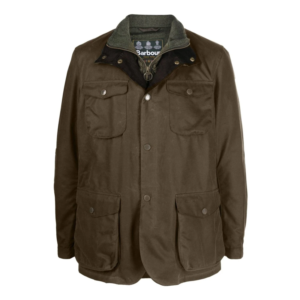 Barbour Bruine gewaxte jas met logo borduurwerk Brown Heren