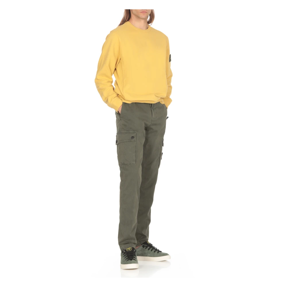 Stone Island Groene Cargo Broek met Iconische Patch Green Heren