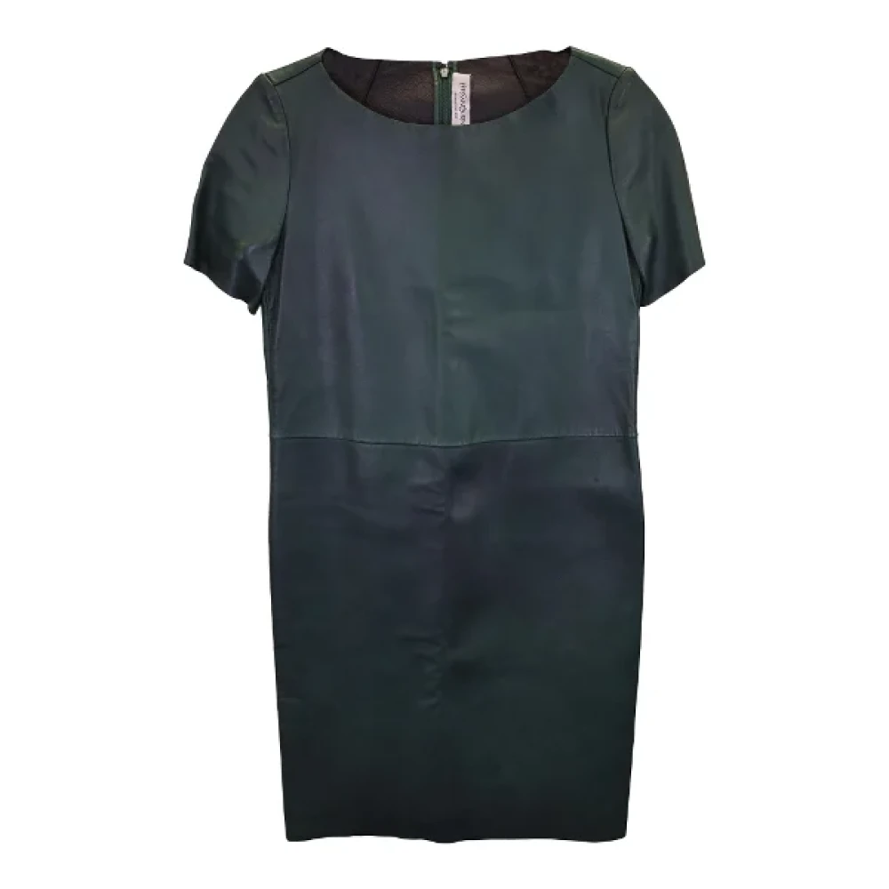 Yves Saint Laurent Vintage Pre-owned Leather dresses Green Dames
