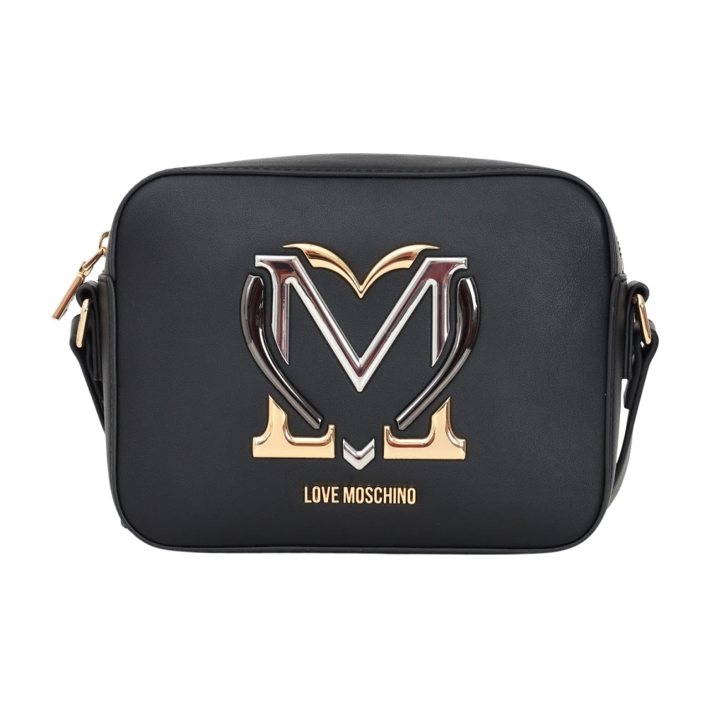 Love Moschino Zwarte schoudertas met monogramlogo Black Dames