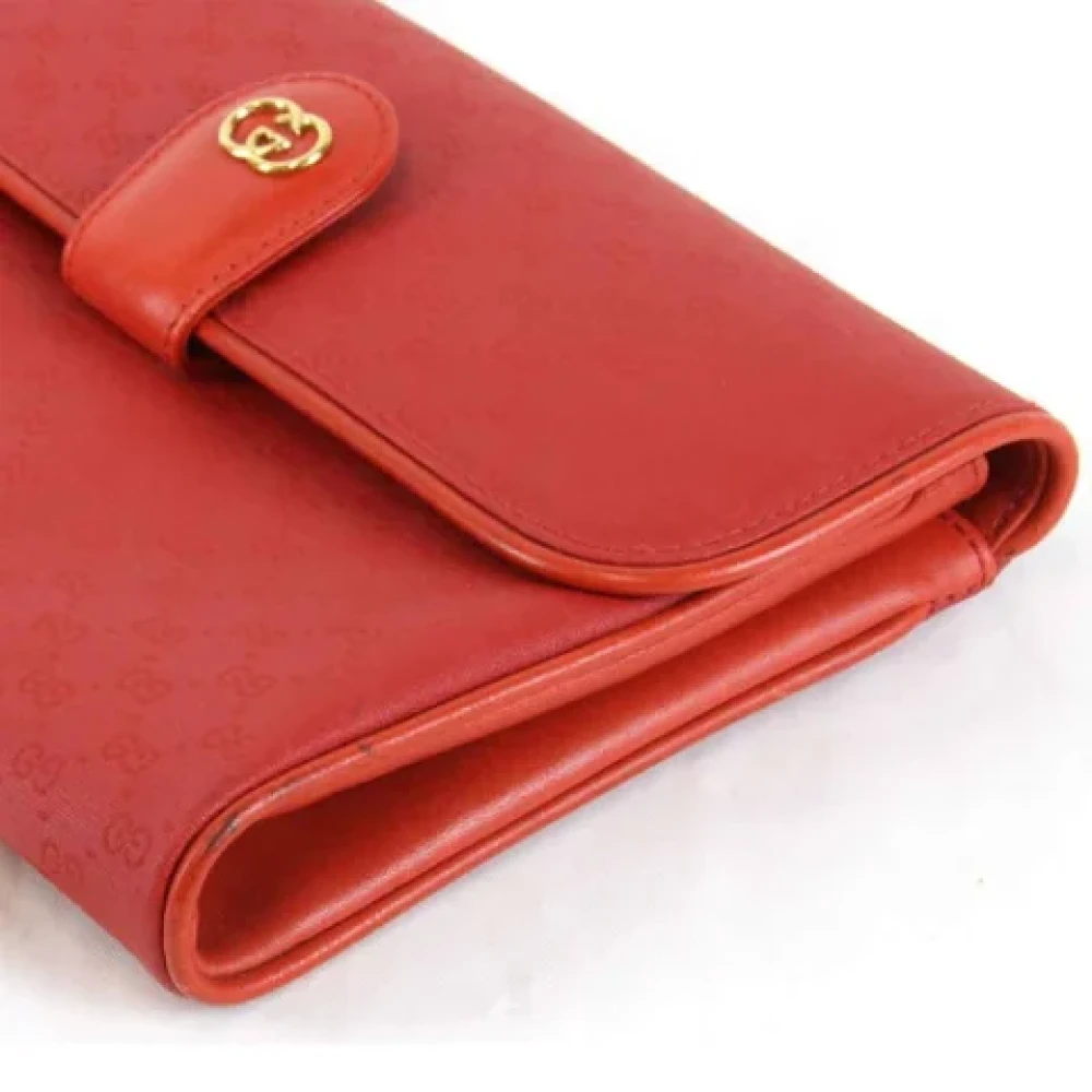 Gucci Vintage Pre-owned Leather clutches Red Dames
