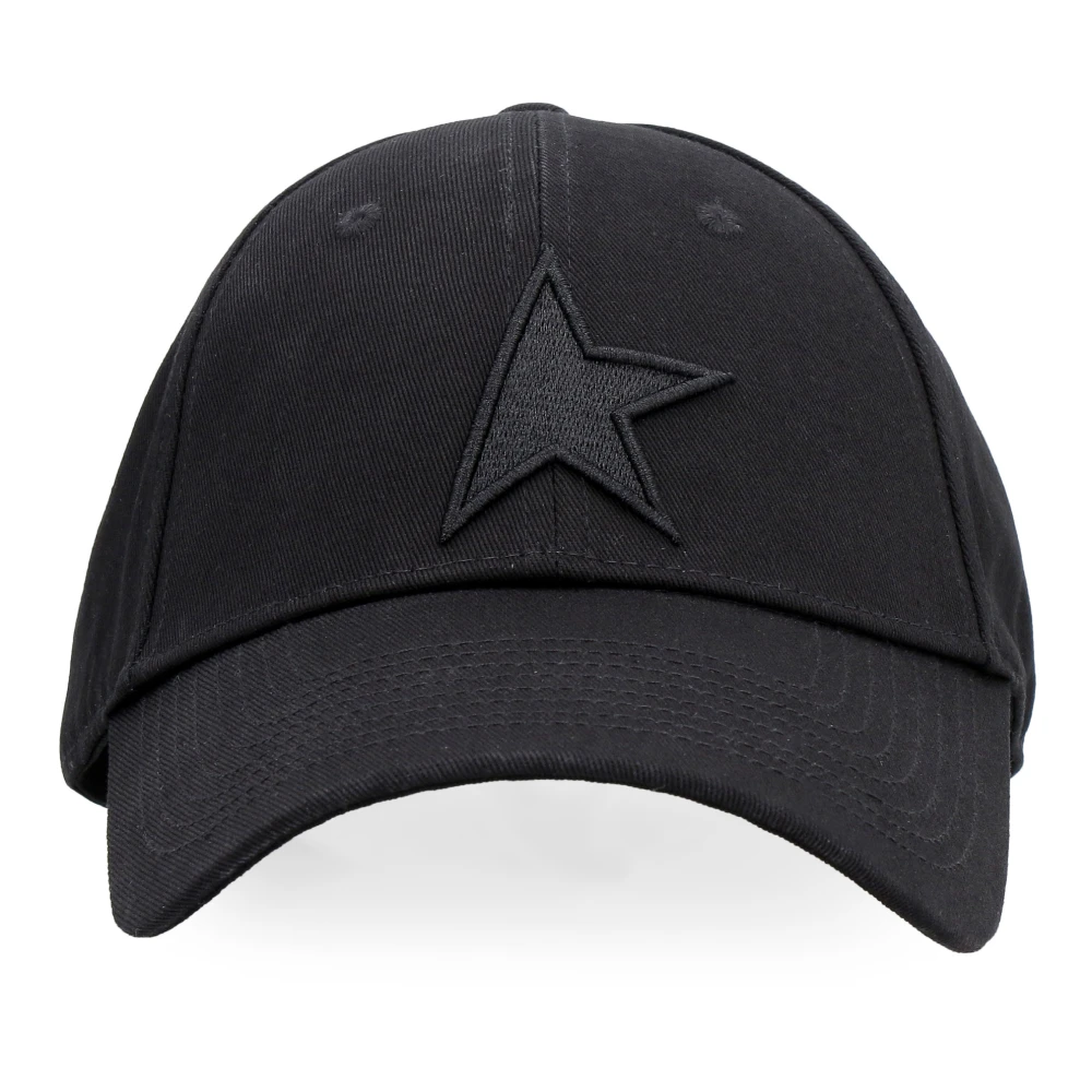 Golden Goose Mannelijk Zwart Accessoires Heren, S, Katoen, Star Collection Baseball Cap
