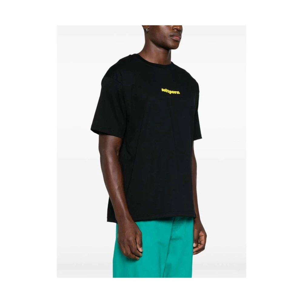 Gcds Zwarte Katoenen Geborduurde Motief T-shirt Black Heren