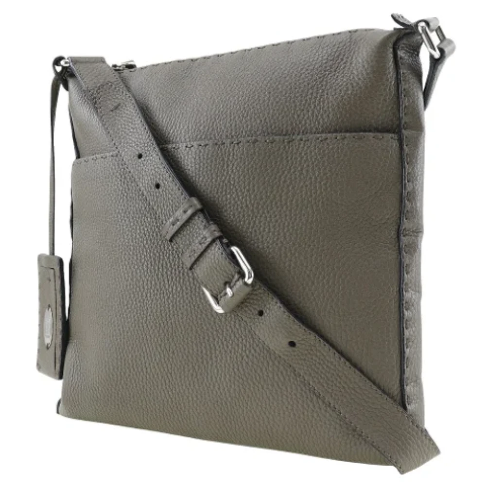 Fendi Vintage Pre-owned Leather fendi-bags Gray Dames