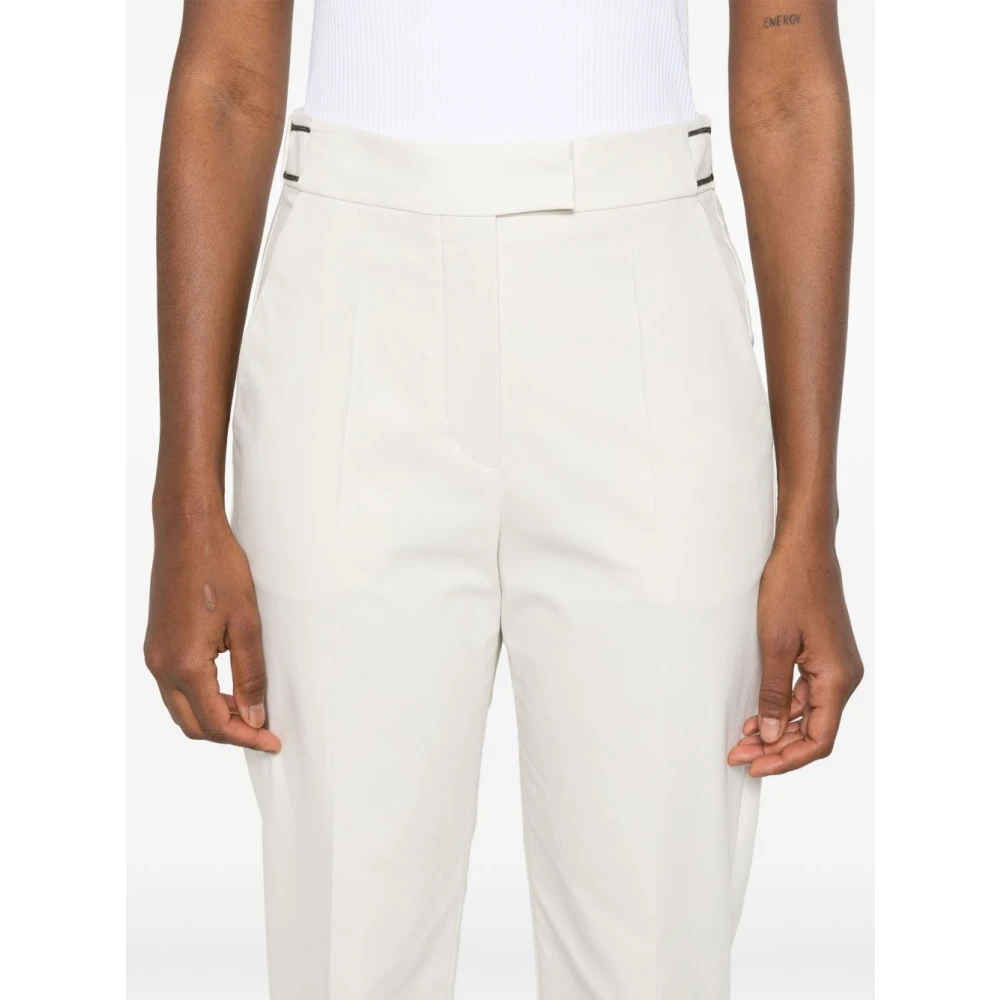 BRUNELLO CUCINELLI Monil Taille Plooibroek Beige Dames
