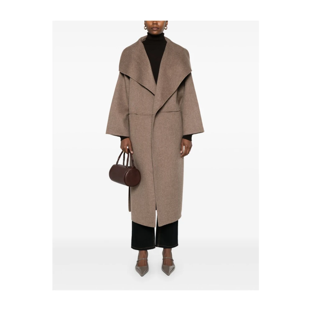 TotêMe Oversized Wol Kasjmier Bruine Jas Brown Dames