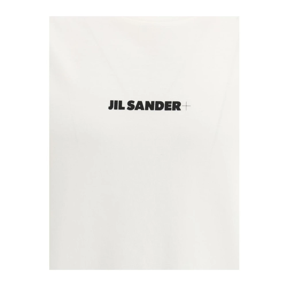 Jil Sander Iconisch Monogram Katoenen T-shirt Beige Heren