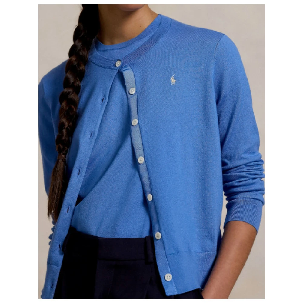 Polo Ralph Lauren Pima Katoenmix Vest Blue Dames