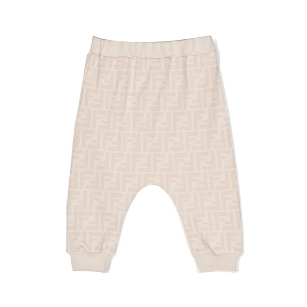 Fendi Unisex Kids Beige Kids Pants For Boys And Girls