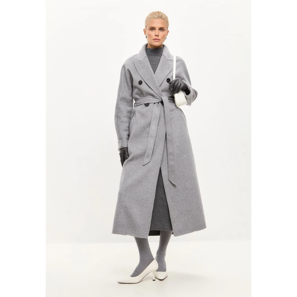 Cesare Gaspari Klassieke Luxe Lange Jas Rosie Grijs Gray Dames