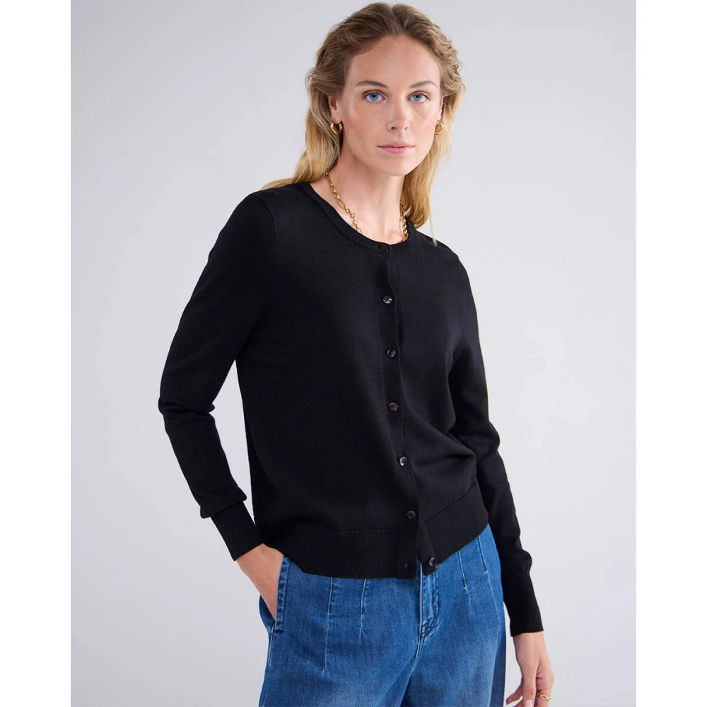 Summum Woman Bordeaux Gebreid Vest Black Dames