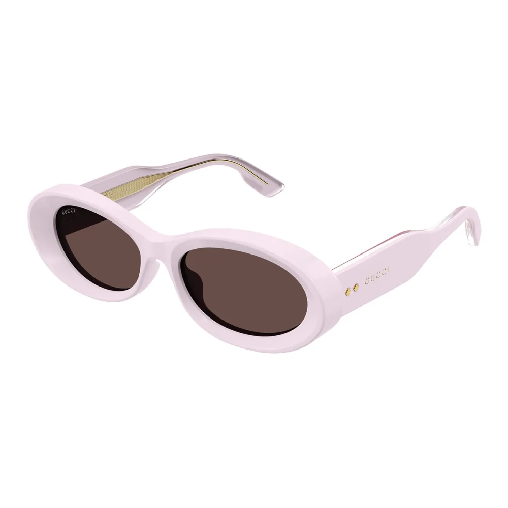 Gucci Unisex Pink Stylish Oval Sunglasses With Iconic Rivets