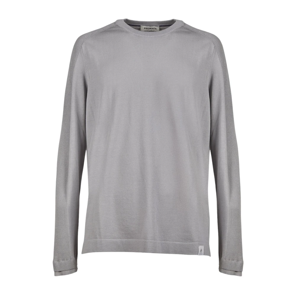 Premiata Gray Round-Neck Knitwear, Male, M, Cotton Crew Neck Jumper