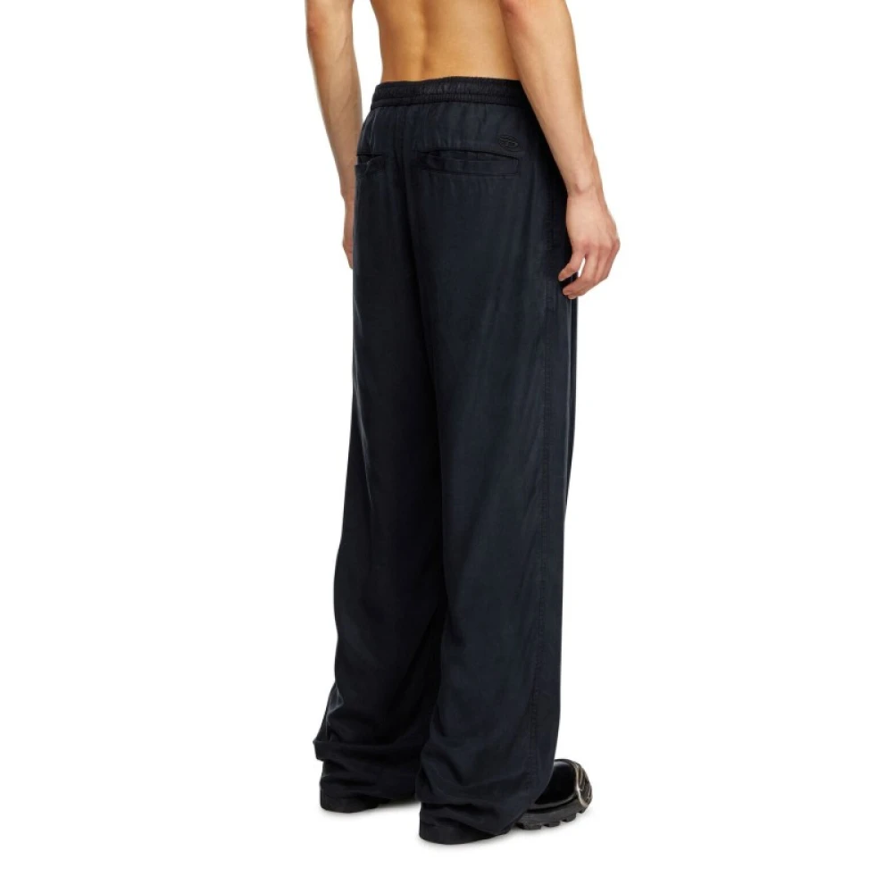 Diesel Sportieve Twill Broek met Elastische Tailleband Black Heren