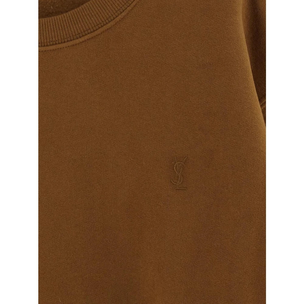 Saint Laurent Katoenen Logo Sweatshirt Orange Heren
