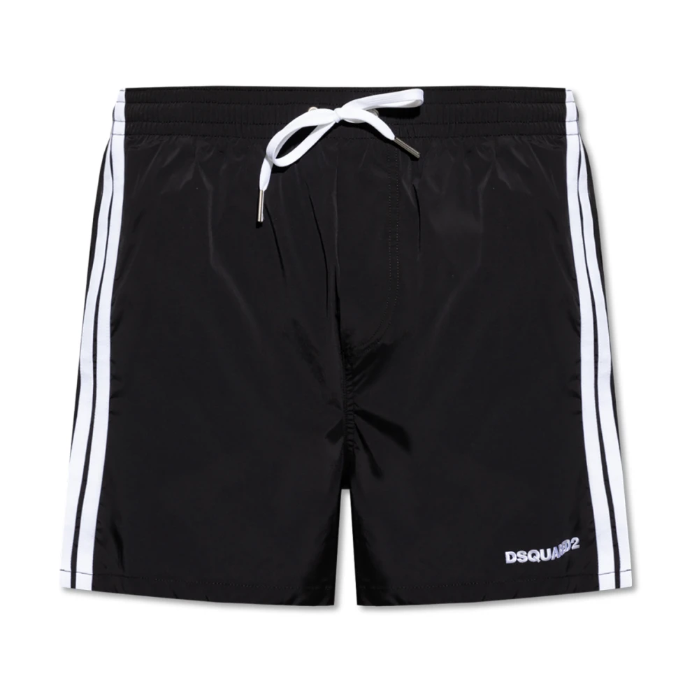Dsquared2 Men's Black Beachwear, 2XL, Swim Shorts
