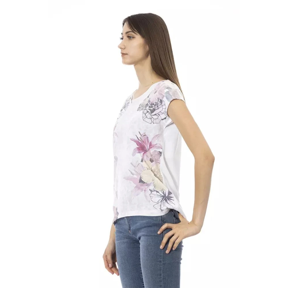 Trussardi Stijlvol wit T-shirt met gedurfd print White Heren
