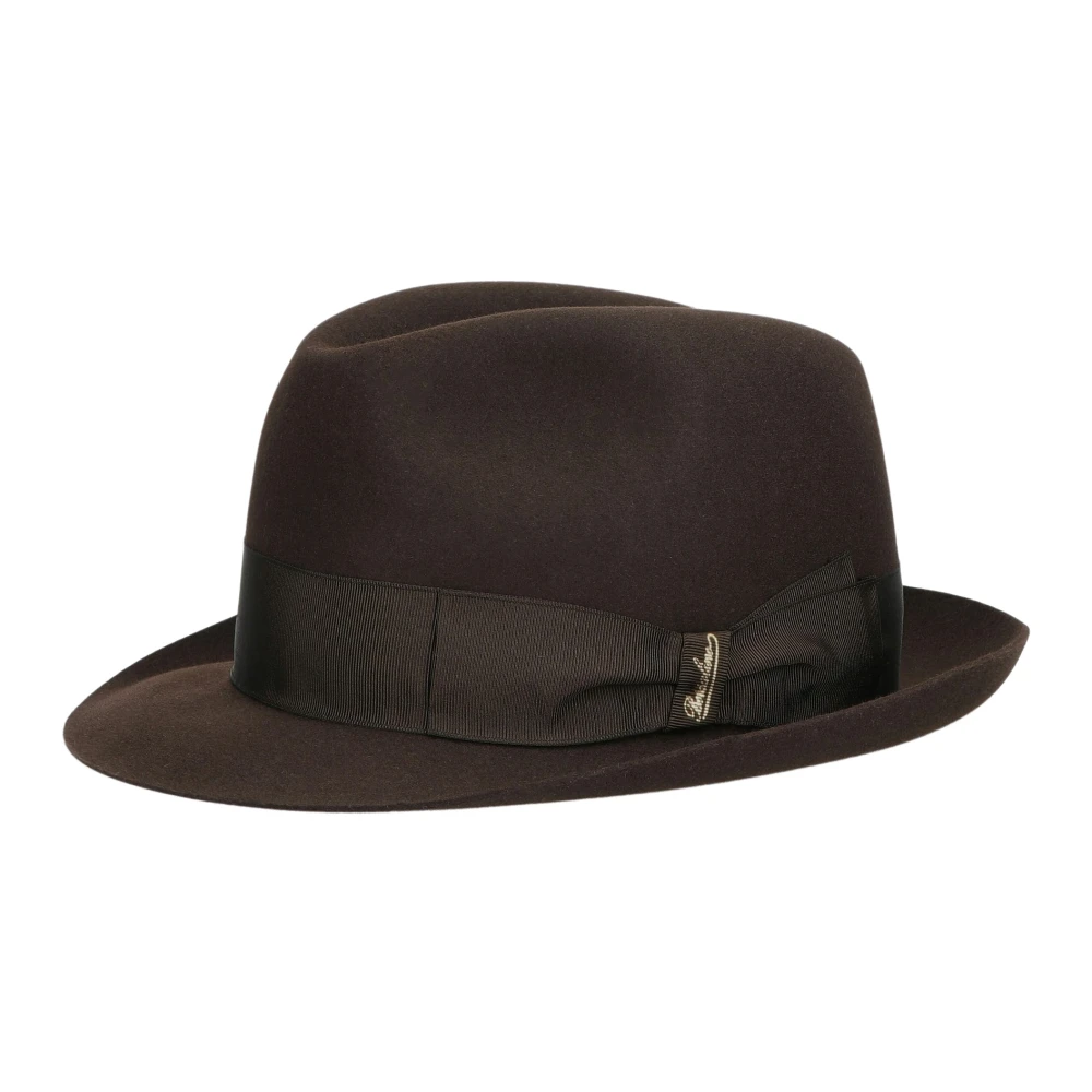Borsalino Alessandria Vilt Kleine Rand Hoed Brown Heren