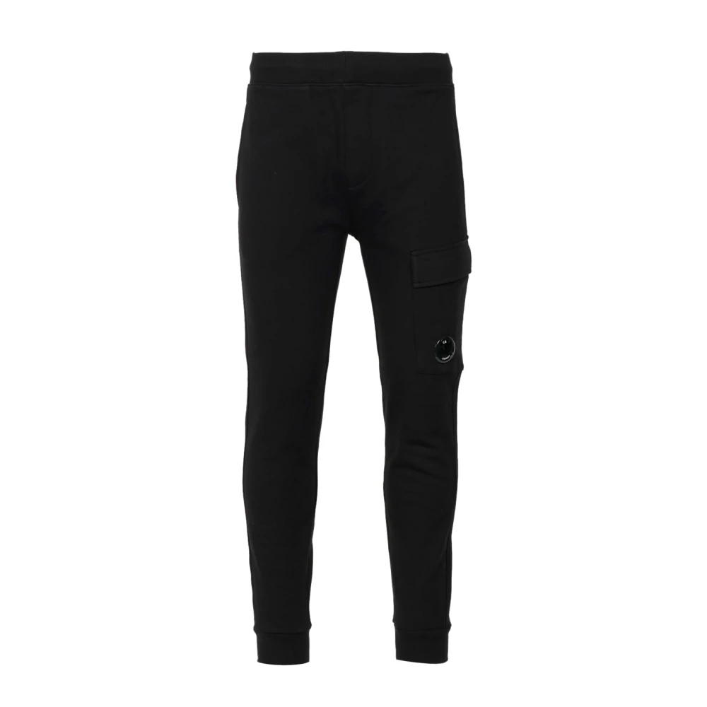 C.P. Company Katoenen trackpants met zak op linkerbeen Black Heren