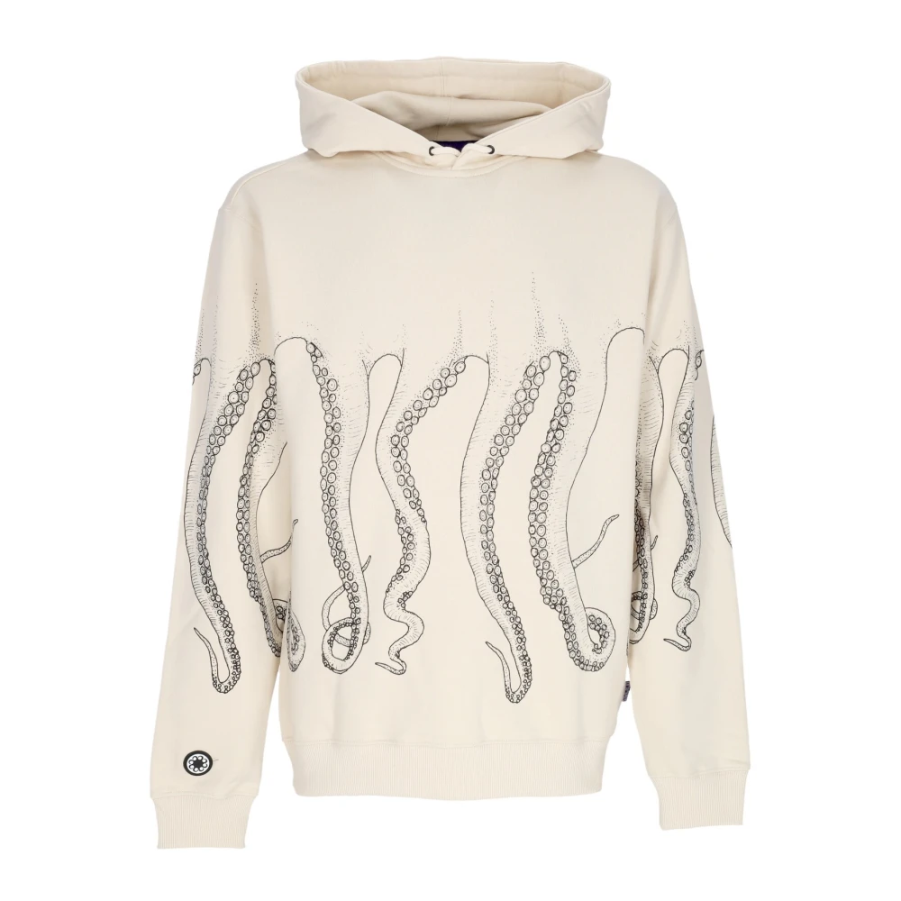 Octopus Outline Hoodie Zwart Stoffig Wit Streetwear White Heren