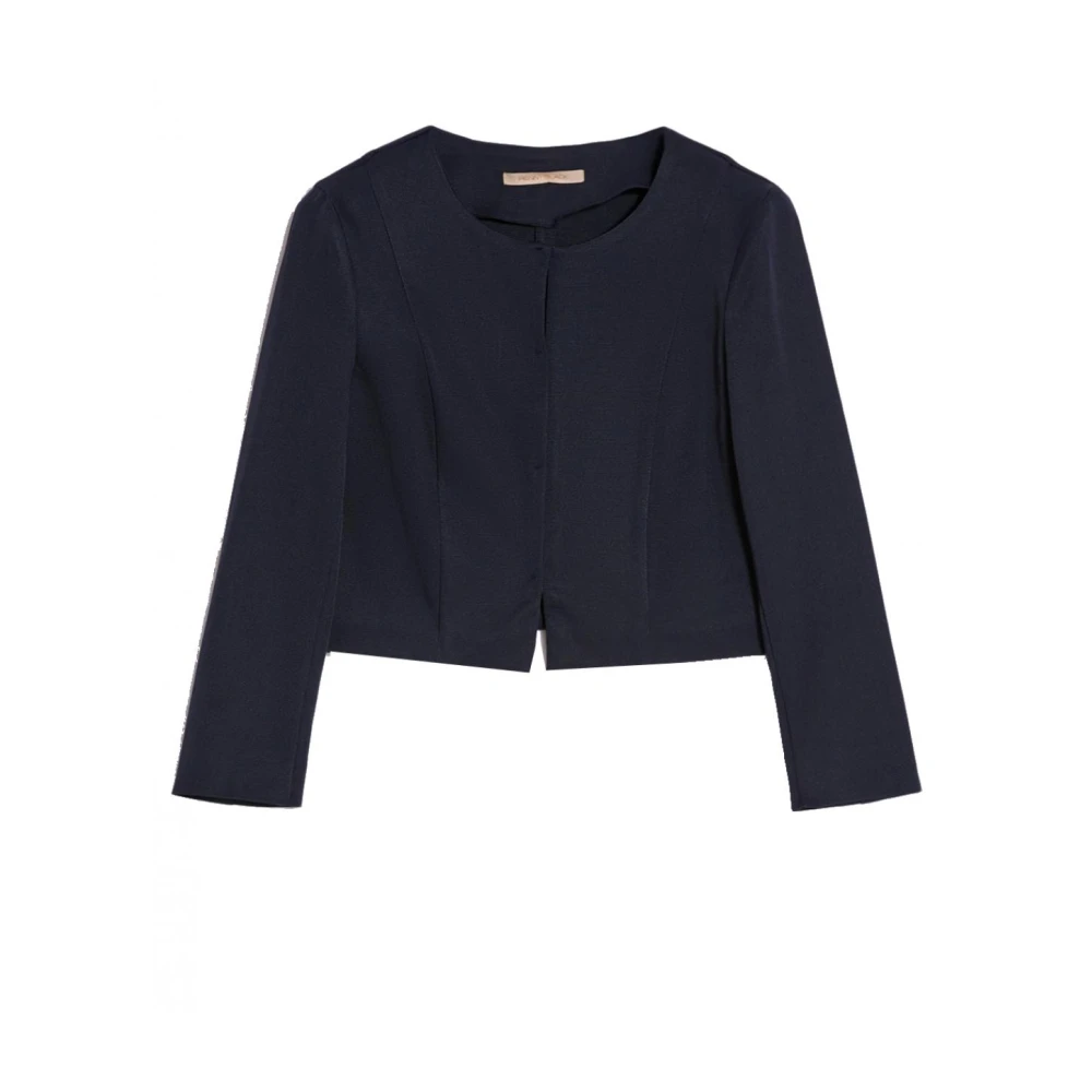 Pennyblack Gestreepte Katoenen Korte Jas Blue Dames