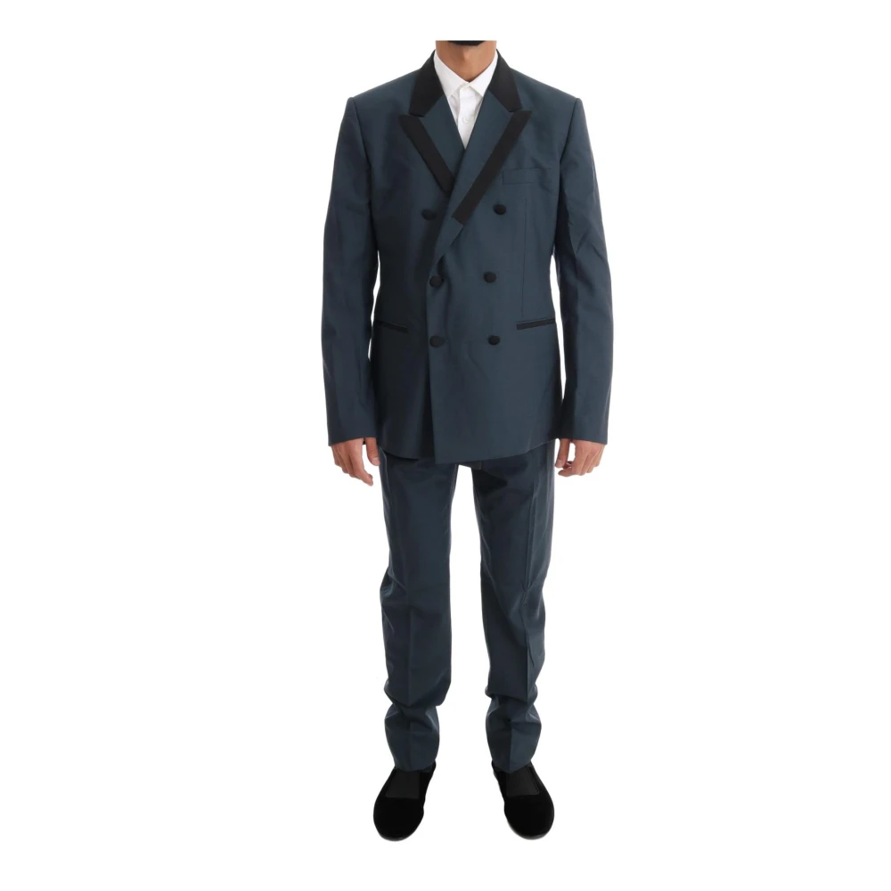 Dolce & Gabbana Men's Blue Wool Double Breasted 3 Piece Suit Medium