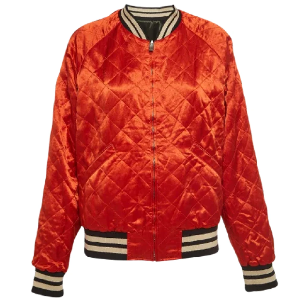 Gucci Vintage Pre-owned Satin outerwear Orange Dames