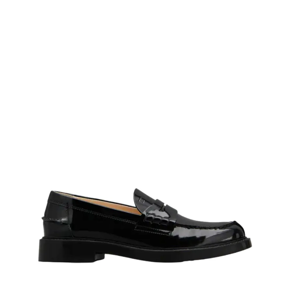 Tod's Svarta Läder Moccasin Skor Black, Dam