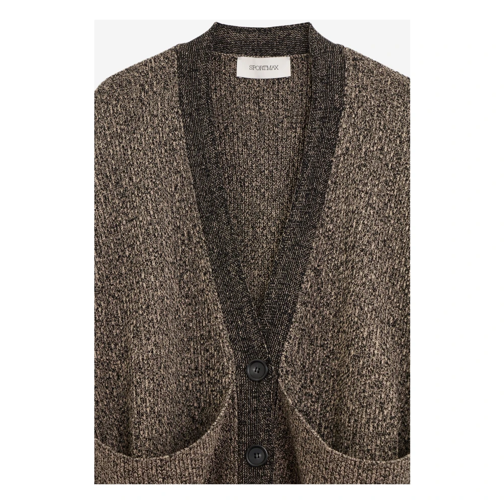 SPORTMAX Stijlvolle Gebreide Cardigan Sweater Brown Dames