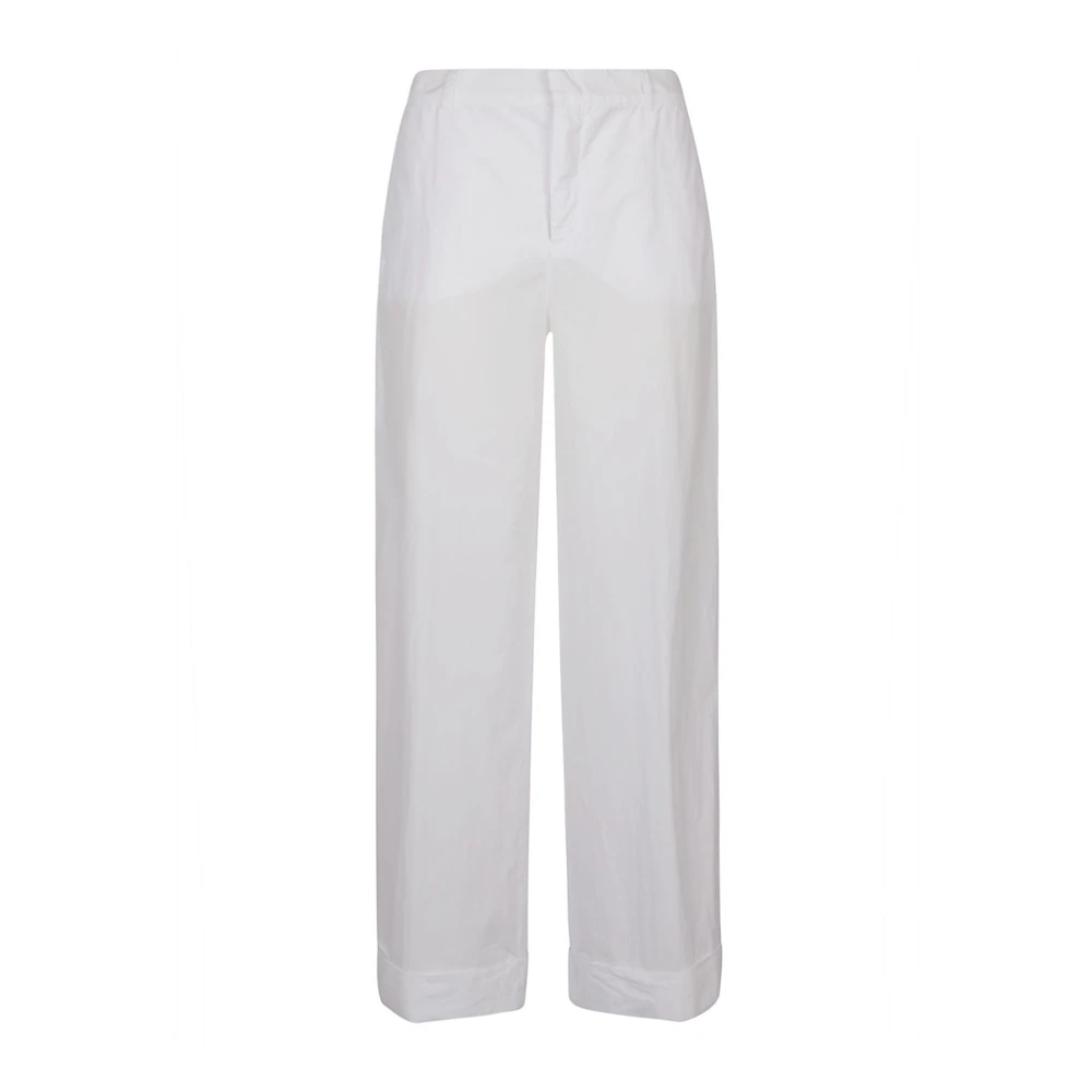 Malo Witte Katoen Elastaan Broek White Dames