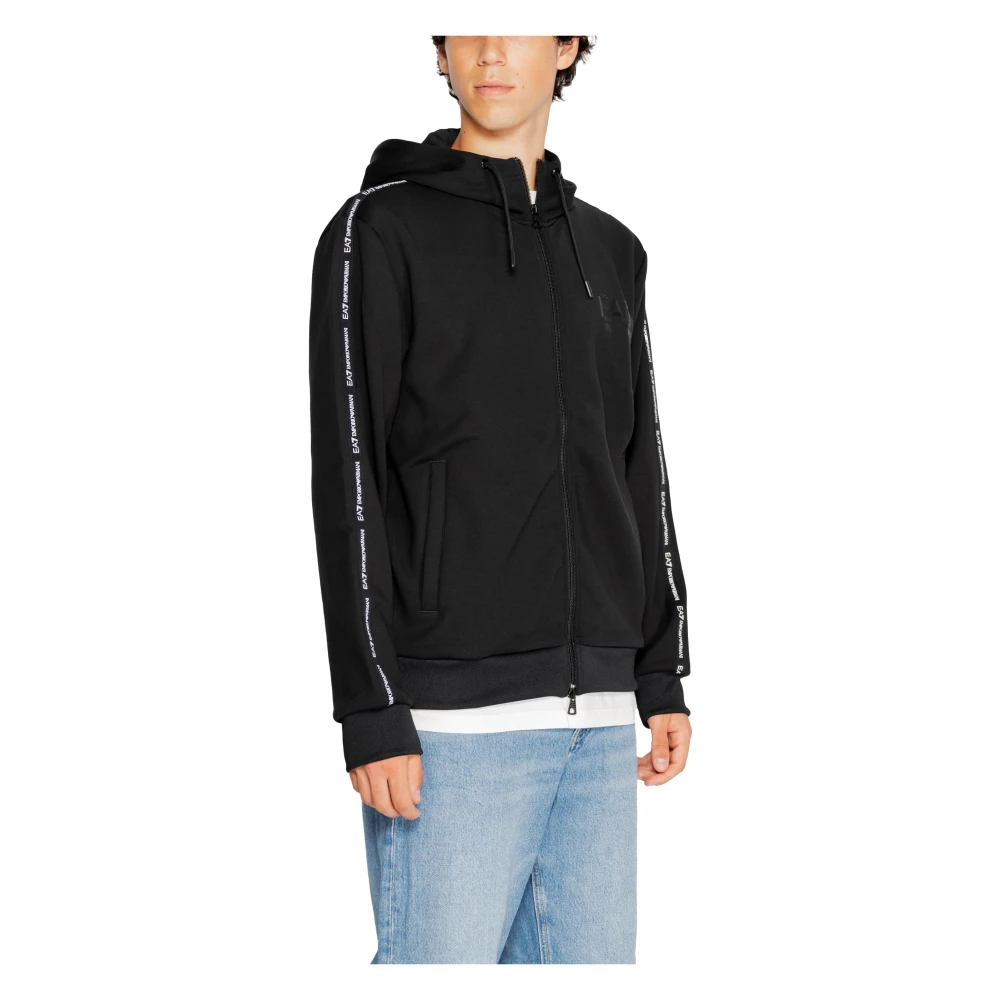 Emporio Armani EA7 Heren Sweatshirt Herfst Winter Collectie Black Heren