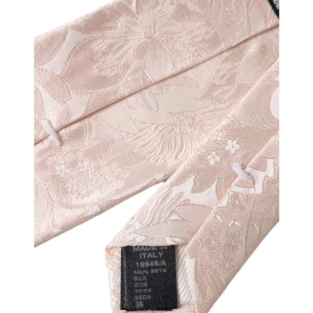 Dolce & Gabbana Off White Bloemen Zijden Verstelbare Heren Stropdas White Heren