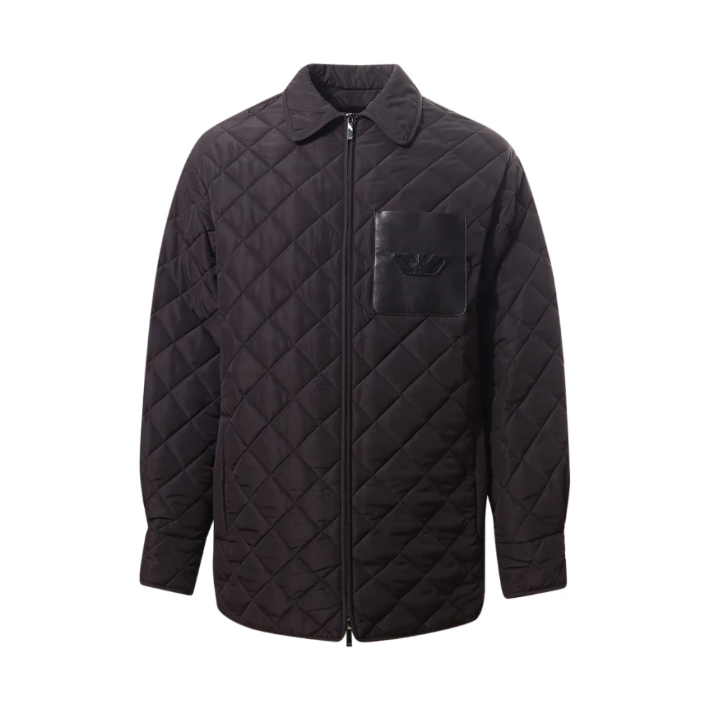 Emporio Armani Zwarte rits sluiting jas klassieke stijl Black Heren