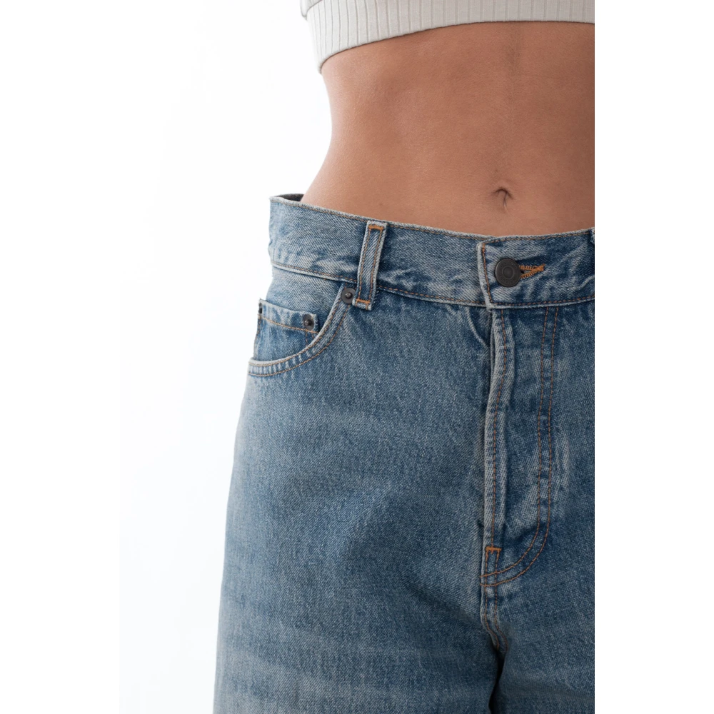Haikure Oil Wash Loose Jeans Blue Dames