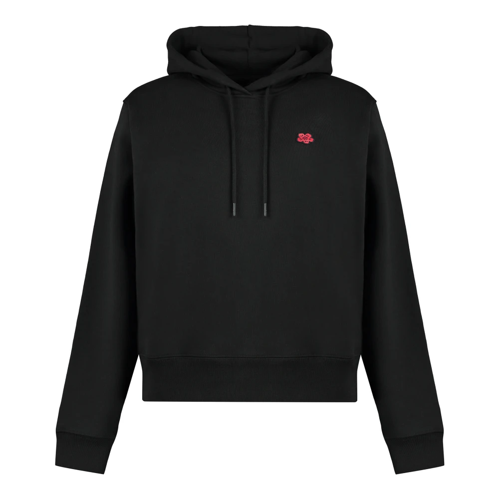 Kenzo Women's Black Hoodies, S, Boke Flower Embroidered Hoodie