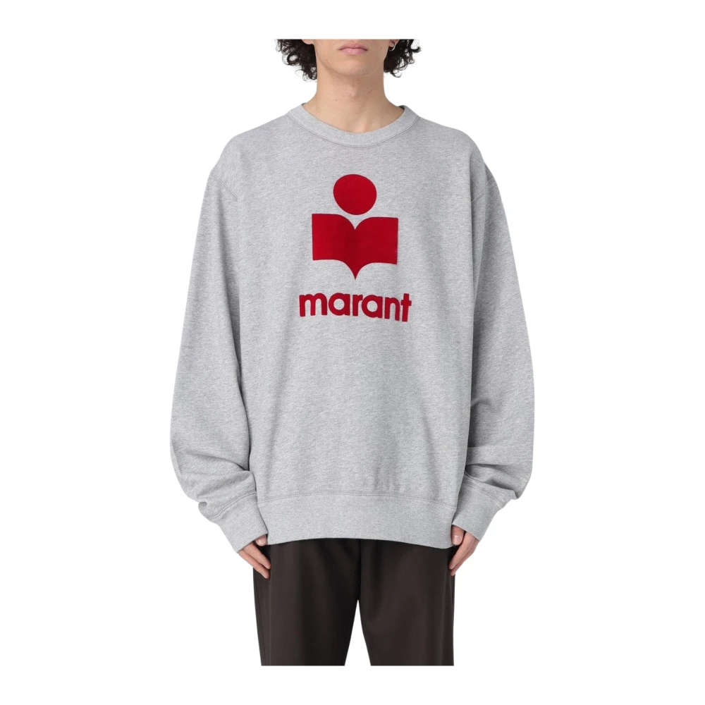 Isabel Marant Men's Gray Sweatshirts, Xl, Grey Cotton Sweatshirt Embroidered Logo