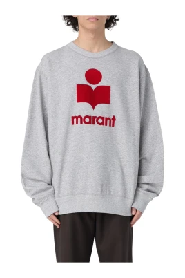 Grå Bomullsweatshirt Broderad Logotyp