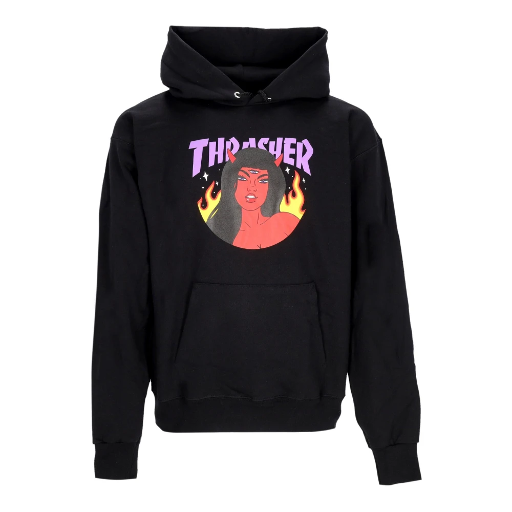 Thrasher Zwarte Hoodie met Kangoeroezak Black Heren